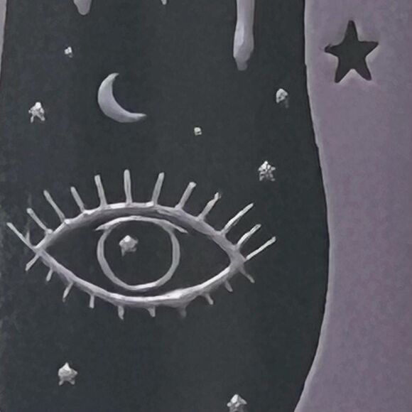 Fig and Fern Boho HAMSA HAND Evil Eye Ceramic Coffee Mug Purple - Picture 9 of 13